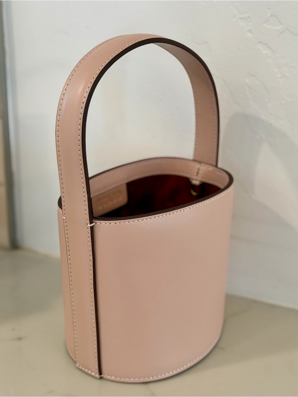 STAUD Pink Bissett Bucket Bag